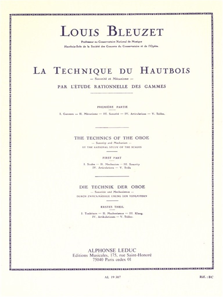 Techniques Of The Oboe, Sonority And Mechanism 1
